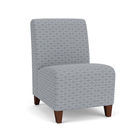 Lesro Siena Lounge Reception Armless Guest Chair, Walnut, RS Fog Upholstery SN1102